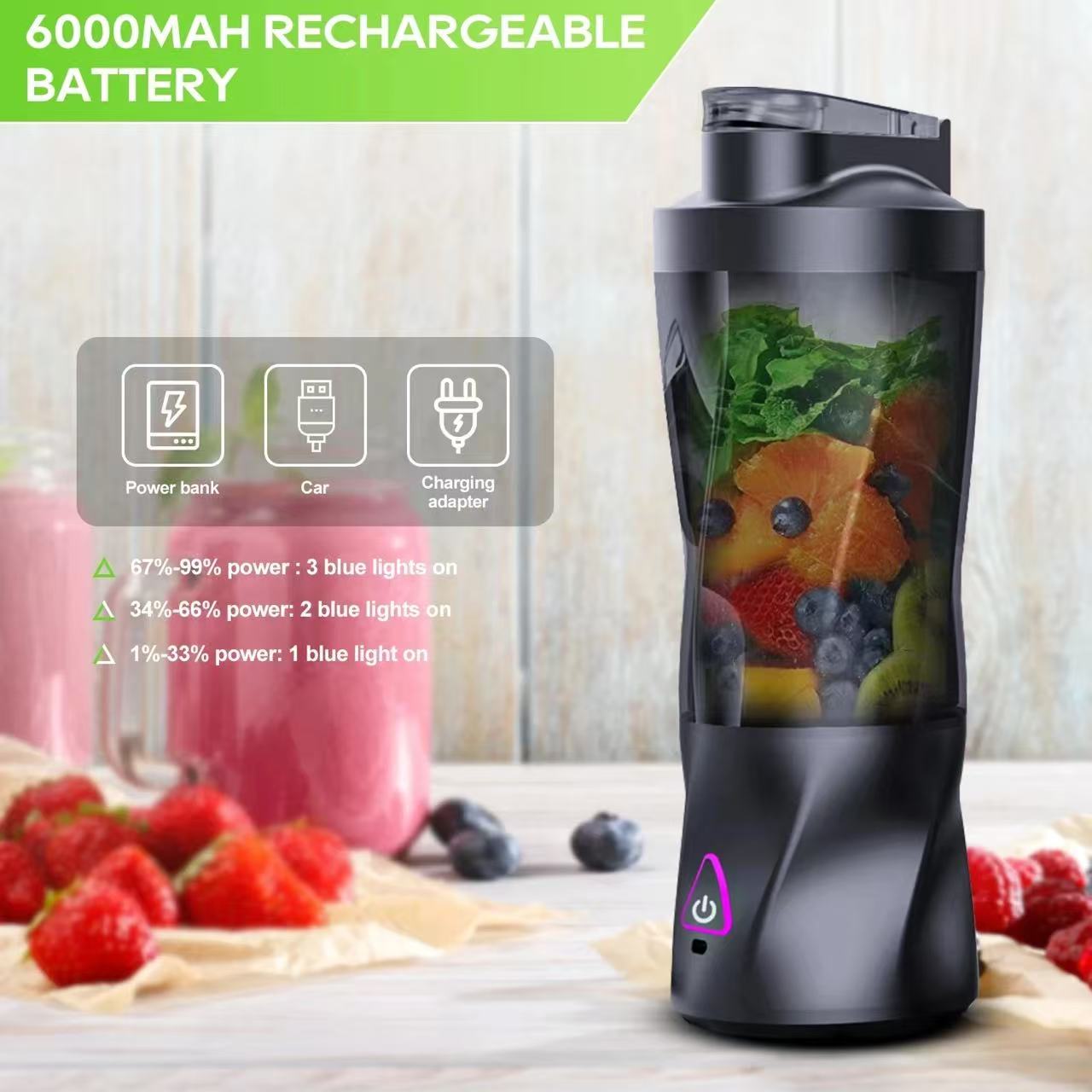Portable Blender Usb Rechargeable - Liquidificador Elétrico Portátil 700ML Recarregável por
