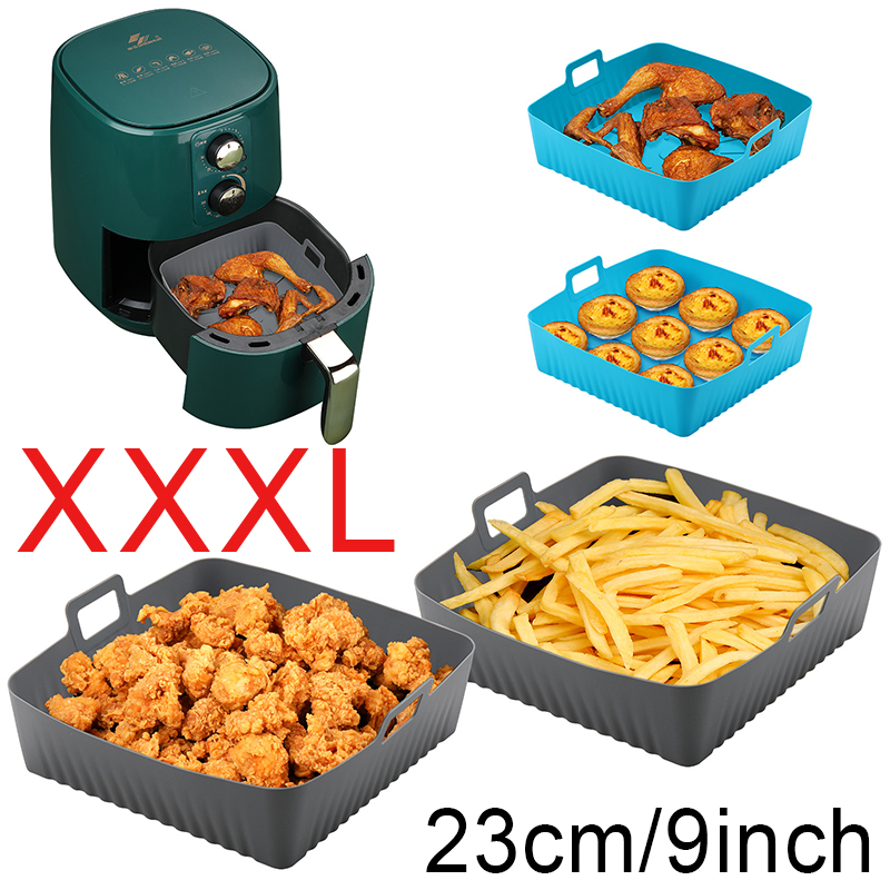 Air Fryer Silicone Pot Liner - Moldes quadrados grandes dos forros da