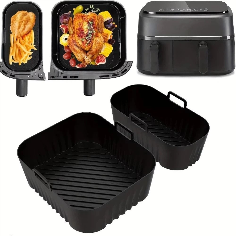 Air Fryer Silicone Pot Liner - Forro de Silicone Retangular Antiaderente Reutilizável