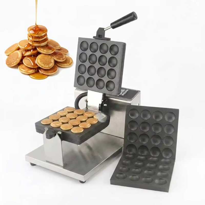 Mini Waffle Maker Machine - Máquina de Poffertjes Antiaderente 16 furos,