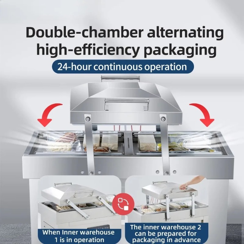 Food Vacuum Sealer Machine - Máquina de Vácuo de Dupla Câmara