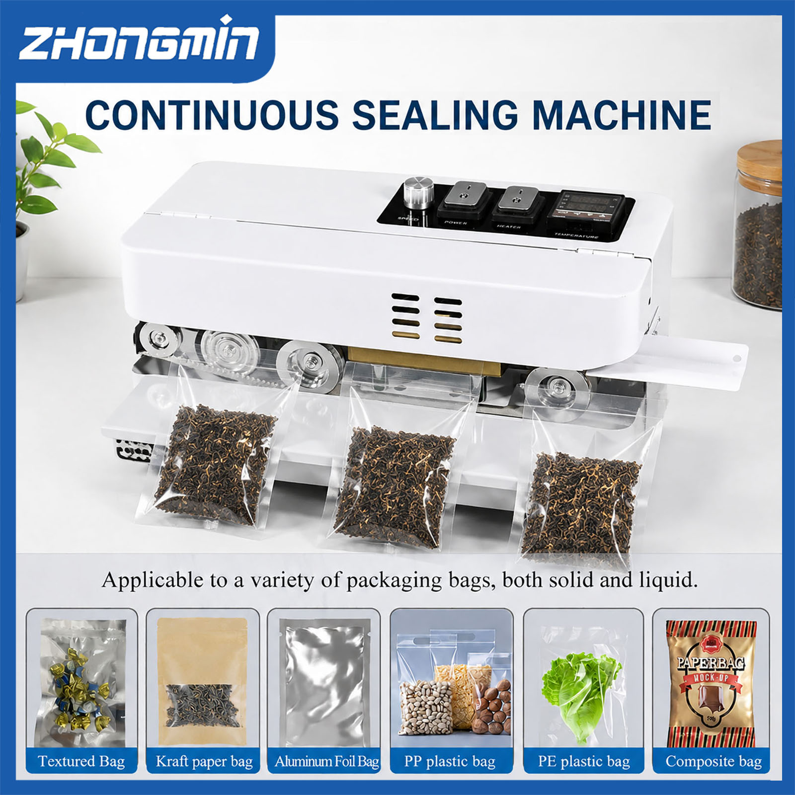 Food Vacuum Sealer Machine - Seladora a Vácuo Elétrica ZHONGMIN para
