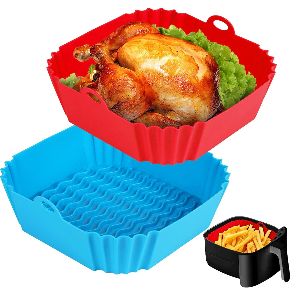 Air Fryer Silicone Pot Liner - Forros de Silicone para Fritadeira a