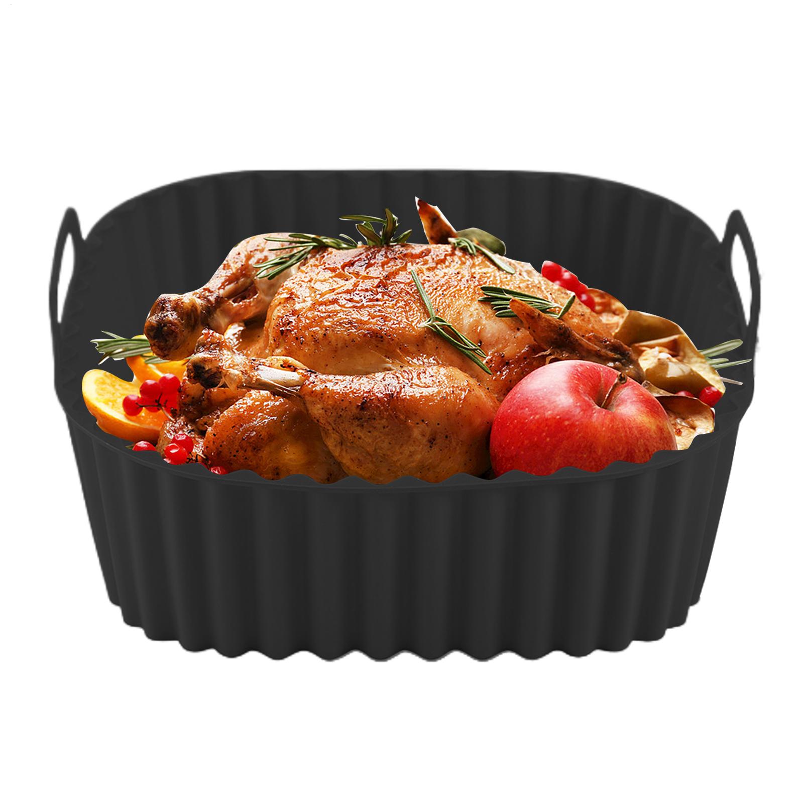 Air Fryer Silicone Pot Liner - Formas de Silicone Quadradas Reutilizáveis Antiaderentes