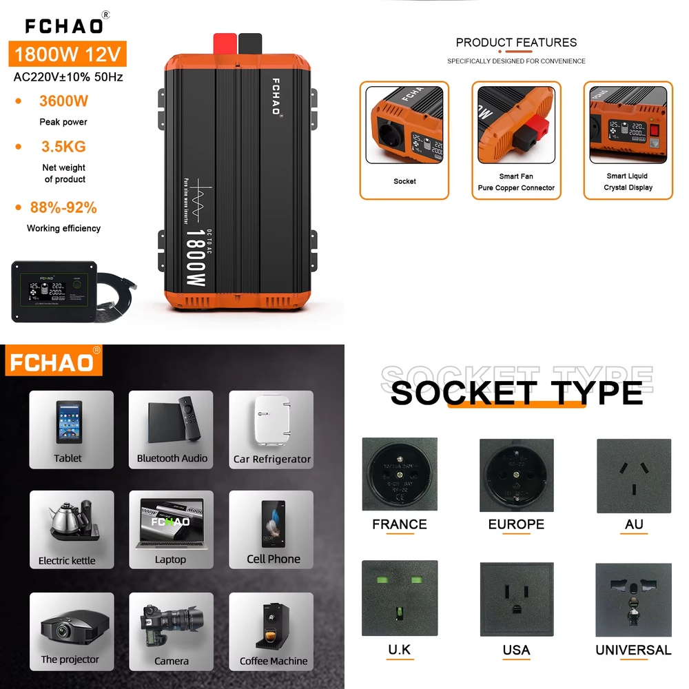 Home Appliances - Inversor de Potência 1800W DC 12V