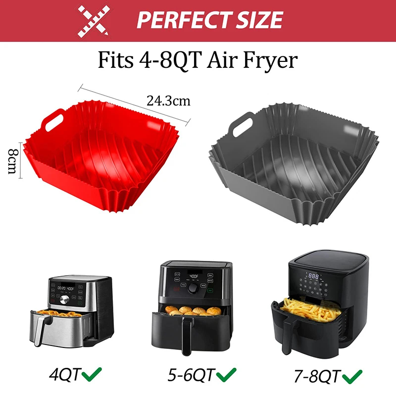 Grande fritadeira de ar cesta  - Air Fryer Silicone Pot Liner avaliação e preço