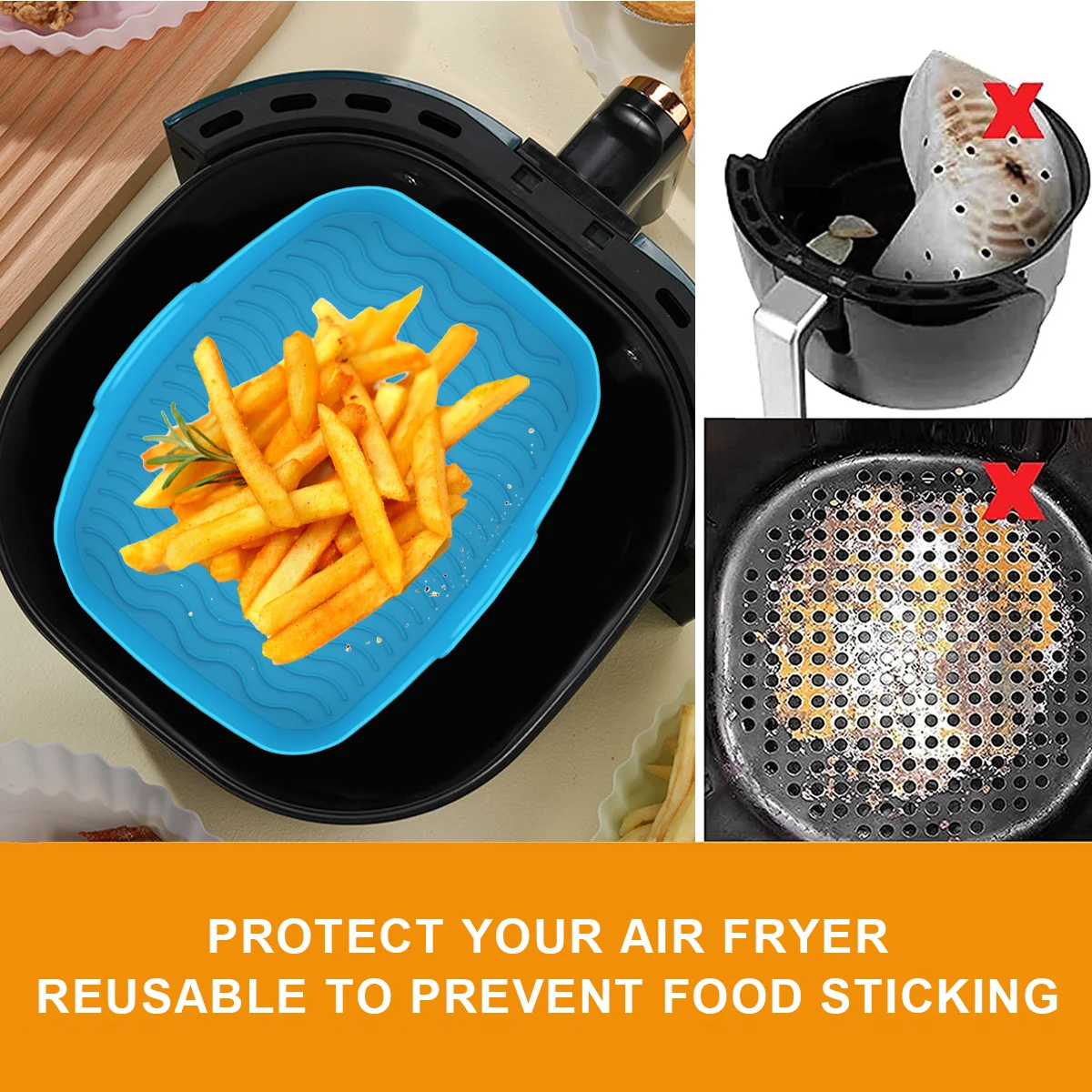 2 pçs forro de silicone da fri - Air Fryer Silicone Pot Liner avaliação e preço