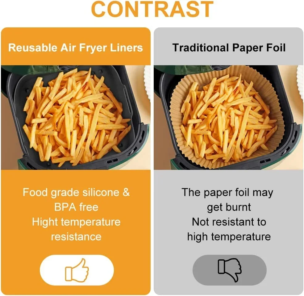 Fritadeira de ar pote de silic - Air Fryer Silicone Pot Liner avaliação e preço