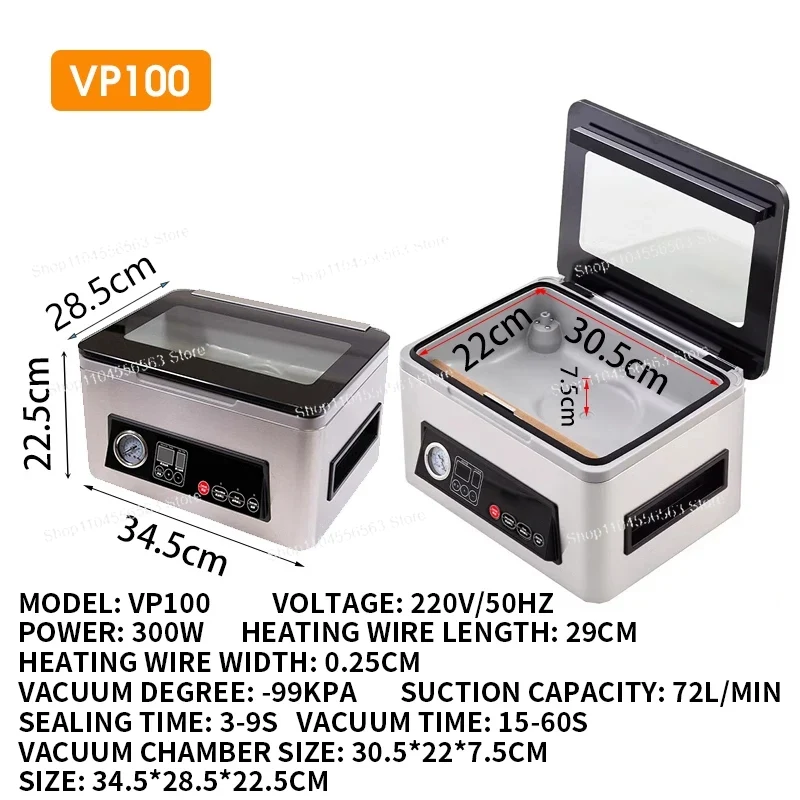 Seladora a vácuo de câmara VP1 - Food Vacuum Sealer Machine avaliação e preço