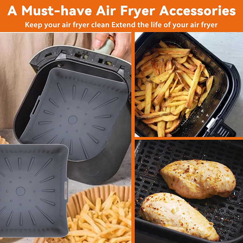 Grande 23cm fritadeira de ar c - Air Fryer Silicone Pot Liner avaliação e preço