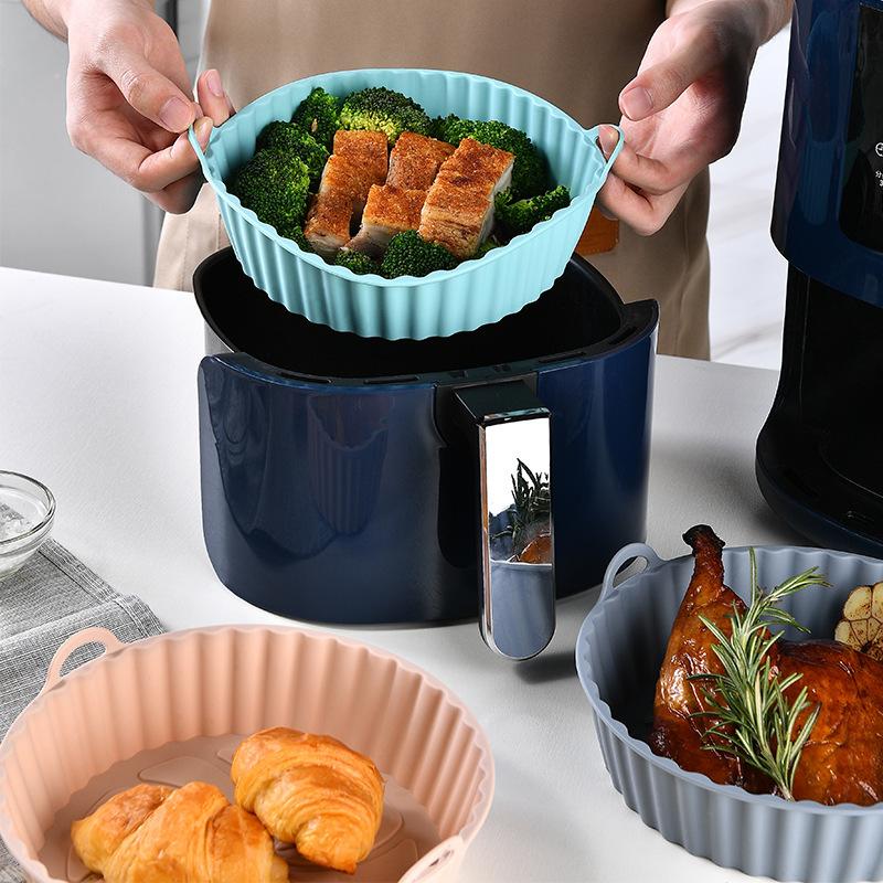 C Air Fryer Silicone Tray Baki - Air Fryer Silicone Pot Liner avaliação e preço