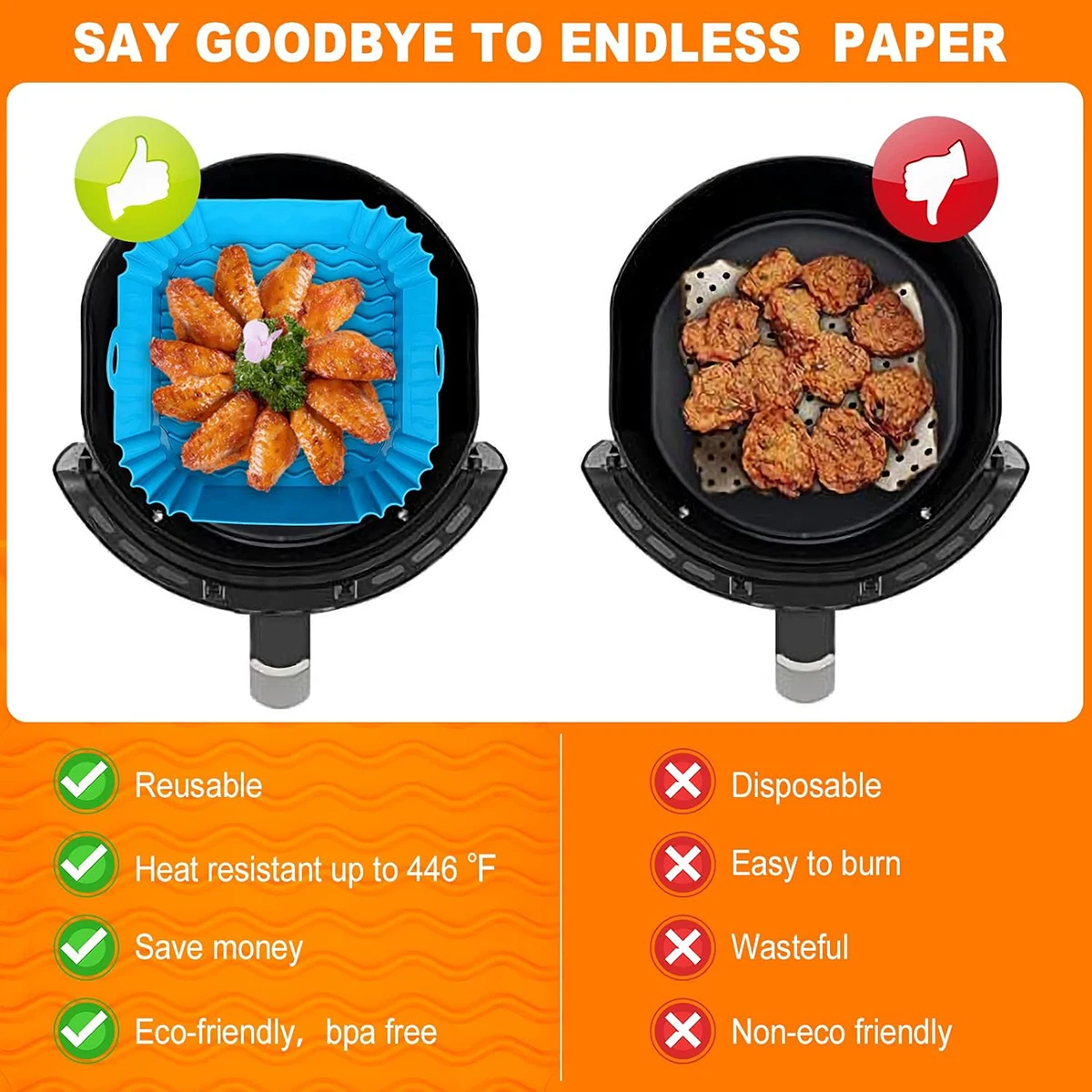 Forros de Silicone para Fritad - Air Fryer Silicone Pot Liner avaliação e preço