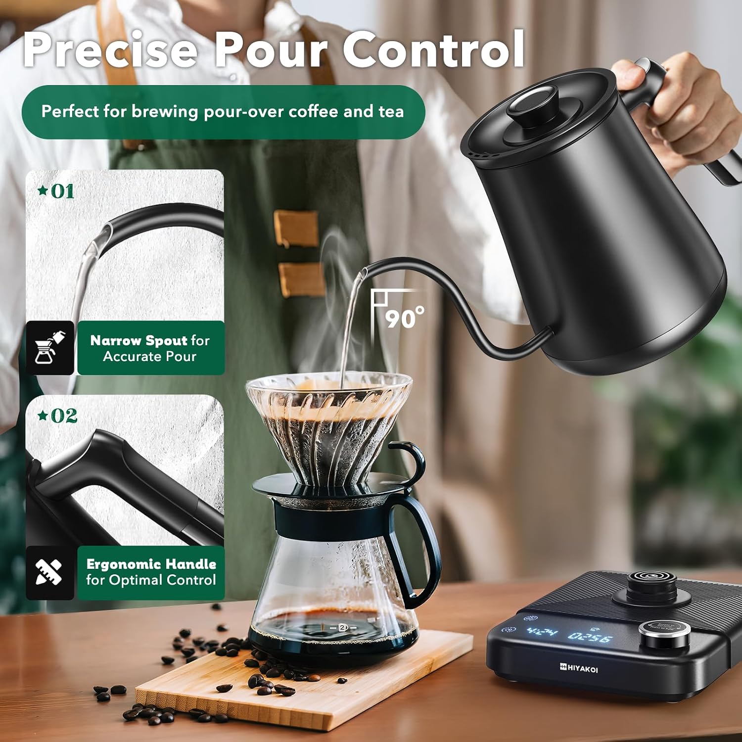 Chaleira Elétrica Gooseneck co - Electric Kettle Temperature Control avaliação e preço