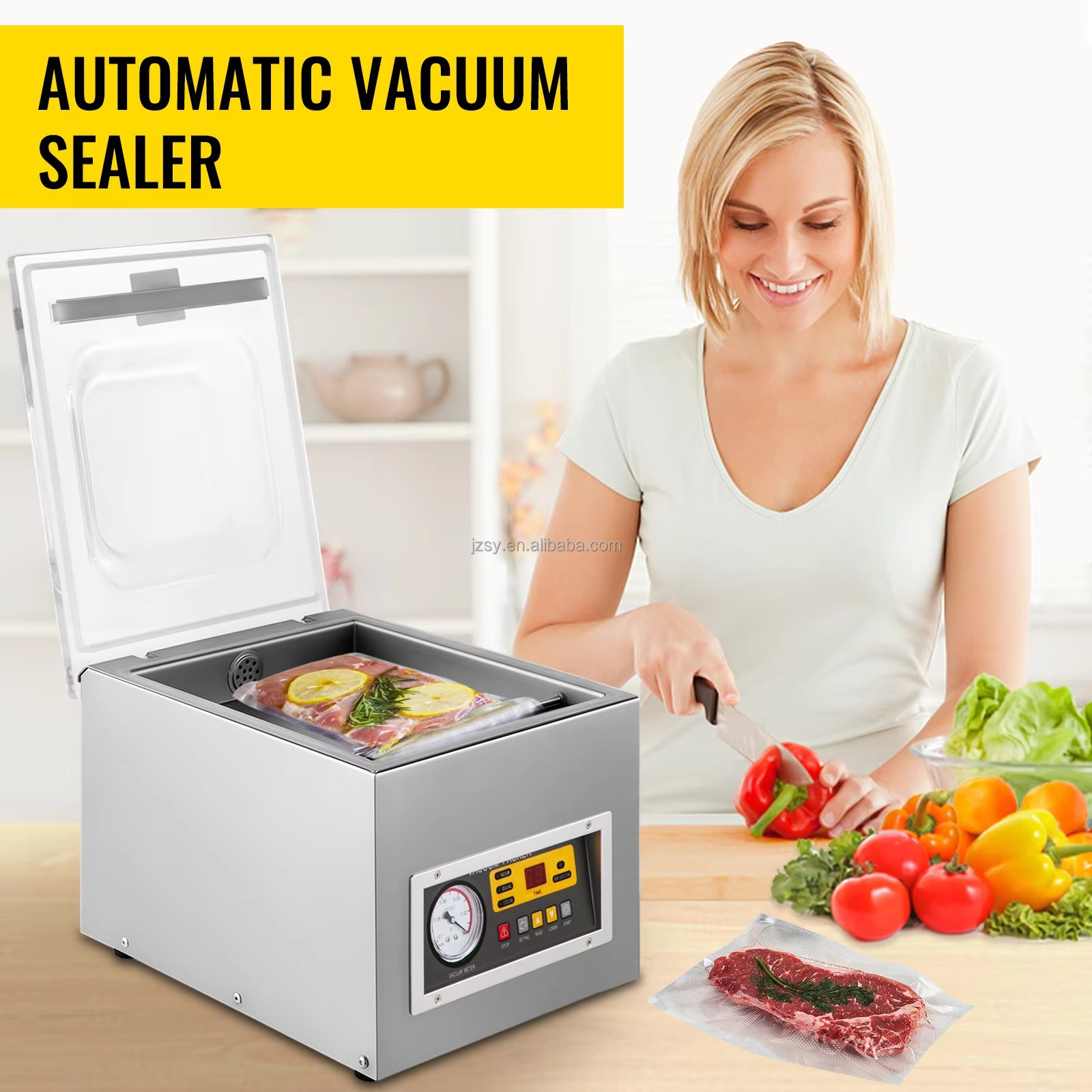 Máquina de embalagem a vácuo c - Food Vacuum Sealer Machine avaliação e preço
